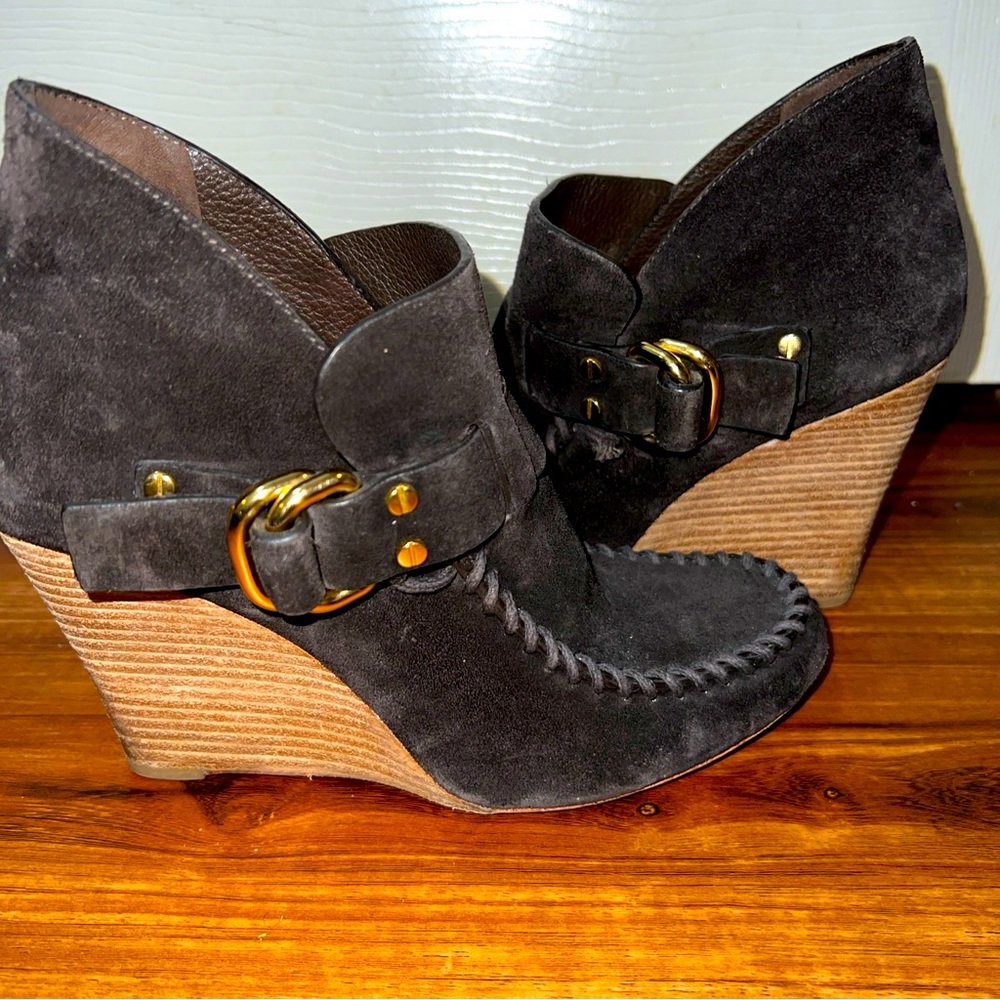 Tory Burch suede wedge boot size 9M